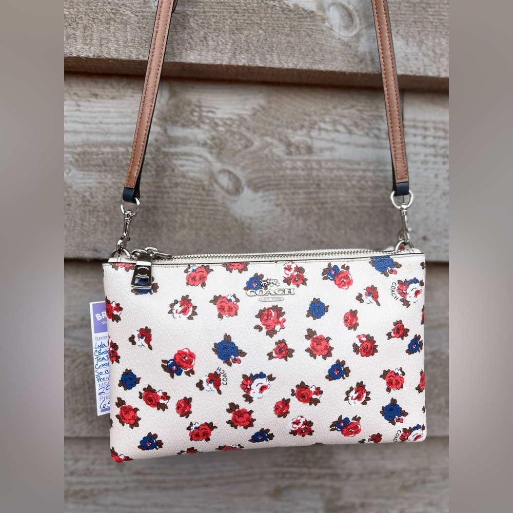 *SOLD* COACH Lyla Crossbody in Tea Rose Floral Print Coated Canvas & Leather